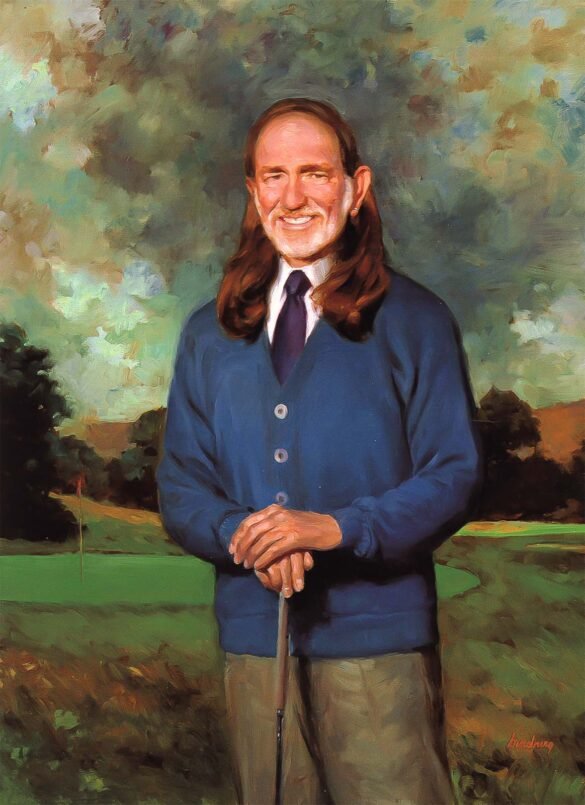 Willie Nelson Golf Illustration
